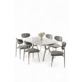 Hanah home Set trpezarijskog stola i stolica (7 delova) Olya White Marble Chrome Grey | Eponuda.com