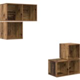 vidaXL Set TV stalka s pohranom 4 pcs Staro drvo 37 x 37 x 72 cm | shoptok.hr