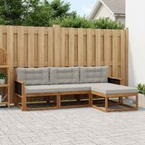  Set vanjskih sofa s jastukom 4 pcs Prirodna i Svjetlosiva | shoptok.hr