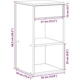 vidaXL Nočna omarica z predalom dimljeni hrast 35x34x66,5 cm | Shoptok.si