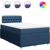 vidaXL Box spring postelja z vzmetnico modra 120x190 cm blago, (21307157) | Shoptok.si