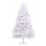  Umjetno božićno drvce 240 cm PVC i čelik Bijela - Bijela Ø 120 x 240 cm s 300 LED-ica i zlatnim/brončanim kuglicama | shoptok.hr
