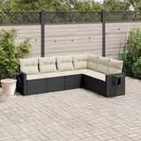 vidaXL 6-dijelni set vrtnih sofa s jastucima crni od poliratana | shoptok.hr