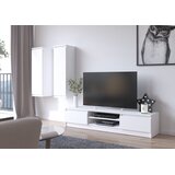 AKORD Clp Dnevnosobni Sestav, Tv Omarica In 2 Stenske Vitrine, Bela, (5000331815) | Shoptok.si