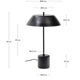Kave Home Crna mramorna stolna lampa s metalnim sjenilom (visina 58 cm) Sayra – | shoptok.hr