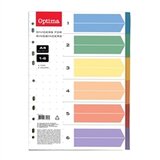Optima Pregrada kartonska 1-6 A4 PP 6 boja | shoptok.hr