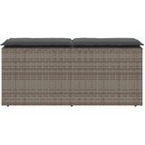  Vrtna klupa s jastukom siva 110x40x44 cm poliratan | Eponuda.com