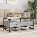 Furnova Klubska mizica s steklom siva sonoma 98,5x50x45 cm jeklo, (21914825) Cene