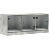 TV omarica s steklenimi vrati betonsko siva 102x37x42 cm | Shoptok.si