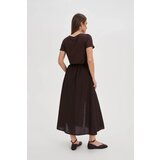 Marisse Brown Skirt With A Slit | ePonuda.com