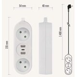  Produžni kabl 2 utičnice + 2x USB-A + USB-C 1,4 m | Eponuda.com