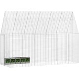  Kavez za zečeve Srebrno 300 x 100 x 210 cm Cinkani čelik | shoptok.hr