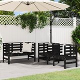 Maison Chic Seti vrtnega pohištva - Vrtna garnitura - Vrtni pohištvo set 3-delna črna trdna borovina, (21809991) | Shoptok.si