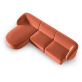 Milo Casa Rožnata žametna kotna sedežna garnitura (levi kot/z ležalnikom) Paolo – | Shoptok.si