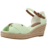 Tommy Hilfiger Sandali & Odprti čevlji HIGH WEDGE SEERSUCKER Zelena