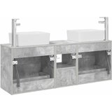  Set ormarića za kupaonicu 3 kom. Betonska siva 136 x 35 x 80 cm | shoptok.hr