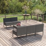 Maison Chic Seti vrtnega pohištva - Vrtna garnitura - Vrtni pohištvo set 6-delna z blazinami poli ratan siva, (21807875) | Shoptok.si