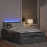 vidaXL Otomanska postelja z vzmetnico siv 120x200 cm blago | Shoptok.si