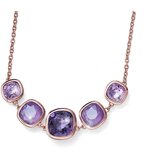 Oliver Weber ženski Royalty Rosegold Violet Roze Zlatni Lančić Sa Swarovski Kristalnim Priveskom