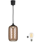 Brilagi LED luster na sajli R GLASS 1xE27/60W/230V preč. 14 cm crna/zadimljeno braon | Eponuda.com