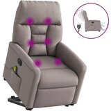 vidaXL Električni masažni naslanjač s funkcijo vstajanja taupe | Shoptok.si