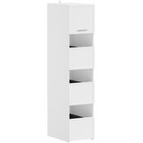 SoBuy Visoka omara za perilo z 4 vrati in 3 odprtimi policami, Bela, 60x40x186,4 cm, BZR232-W, (5000485466) Cene