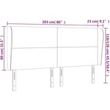  Uzglavlje s ušima svjetlosivo 203x23x118/128 cm od tkanine | shoptok.hr