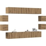  8-dijelni zidni TV ormarić Artisan hrast izrađen od drveta | shoptok.hr