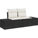 vidaXL Set Baštenske Sofe od 10 Delova s Jastucom Crni Poli Ratan Akacija | shoptok.hr