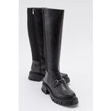 LuviShoes CHAPEL Women's Black Skin Buckle Stretch Detail Women's Boots | Shoptok.si