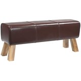  Klupa 110 x 30 x 45 cm Prava koža Tamno smeđa | shoptok.hr