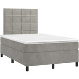 Box spring postelja z vzmetnico svetlo siva 120x200 cm žamet, (20789859) | Shoptok.si