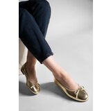 Marjin Women's Daily Flats Metallic Round Toe Ballerina Flats Adusa Golden Snake | Shoptok.si