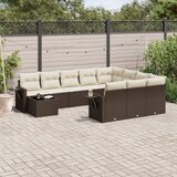  11-dijelni set vrtnih sofa od poliratana s jastucima smeđi | shoptok.hr
