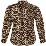 Trendyol Curve Multi Color Leopard Pattern Plus Size Shirt