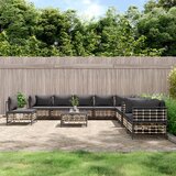 Maison Chic Seti vrtnega pohištva - Vrtna garnitura 11-delna z blazinami antracit poli ratan, (21796309) | Shoptok.si
