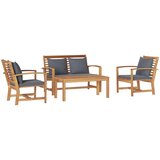  Sjedeća garnitura za vrt 4 kom. Prirodna Čvrsto teak drvo | shoptok.hr