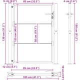 vidaXL Vrtna vrata Črna 100 x 125 cm Jeklo s prašnim premazom | Shoptok.si