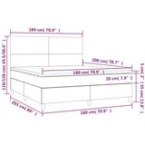 Krevet box spring s madracem LED tamnosivi 180x200 cm baršun | Eponuda.com