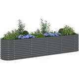 vidaXL Visoka greda 400x80x81 cm pocinkano jeklo siva | Shoptok.si