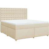 vidaXL Box spring postelja z vzmetnico krem 180x200 cm blago, (21304693) | Shoptok.si