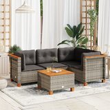 Maison Chic Seti vrtnega pohištva - Vrtna garnitura - Vrtni pohištvo set 5-delna z blazinami siv poli ratan, (21818305) | Shoptok.si