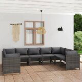 The Living Store Vrtna garnitura z blazinami 9-delna poli ratan siva - Vrtna Sedežna Garnitura, (21476727) | Shoptok.si