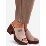 VINCEZA Women's sandals on a chunky heel with a gold detail | shoptok.hr