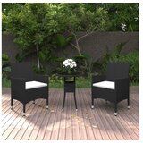  3-dijelni vrtni blagovaonski set od poliratana crni | shoptok.hr