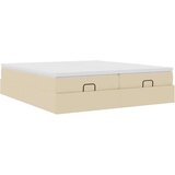 vidaXL otomanski okvir kreveta s madracima krem 180x200cm od tkanine | shoptok.hr