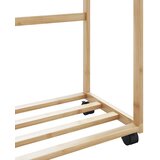  Stalak za odjeću s policama i kotačima 90x35x155 cm bambus | shoptok.hr
