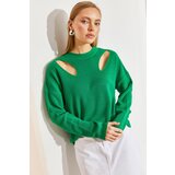Bianco Lucci Women's Shoulder Detailed Knitwear Sweater Cene