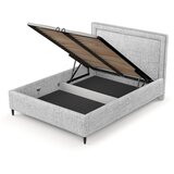 Maison de Rêve Svijetlo sivi tapecirani bračni krevet s prostorom za odlaganje s podnicom 140x200 cm Baleine – | shoptok.hr