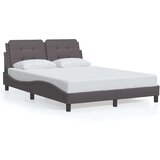 vidaXL Posteljni okvir z LED lučkami siv 140x190 cm umetno usnje | Shoptok.si